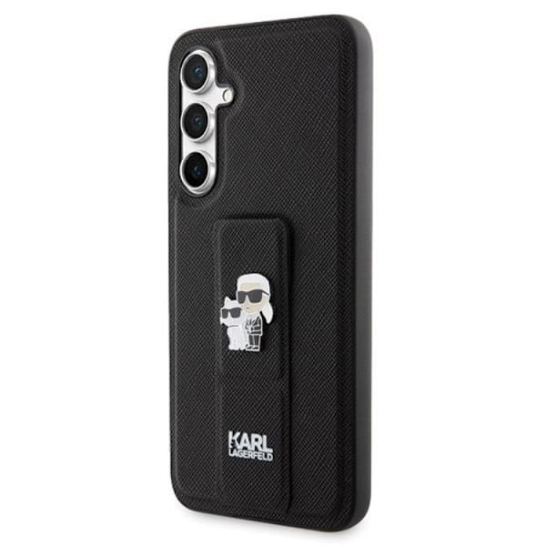 Karl Lagerfeld Galaxy S23 FE Mobilskal Gripstand Saffiano Pins Svart