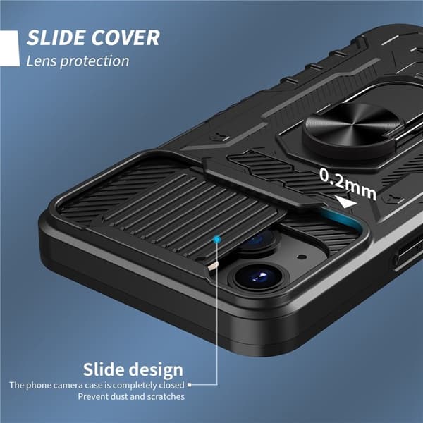 iPhone 14 Skal Ringhållare Kickstand - Svart Svart