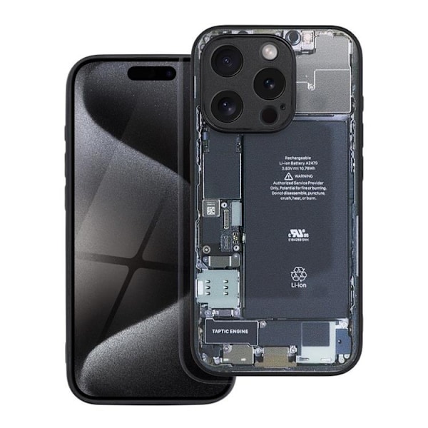 Telefonetuier til iPhone XS Tech Pattern 2 Black
