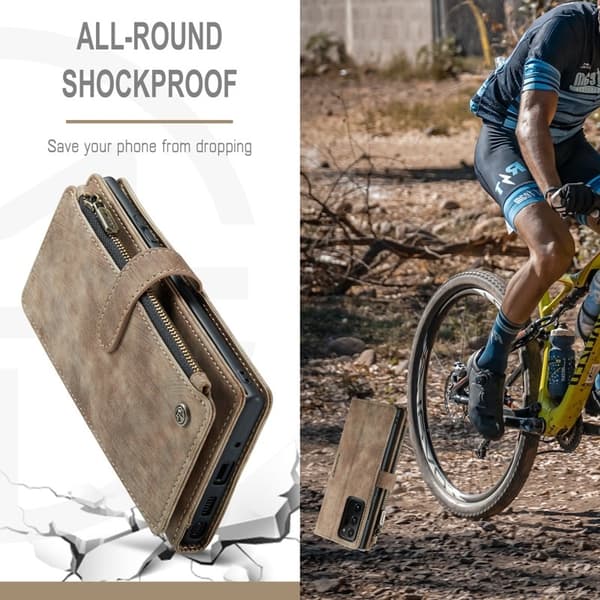 CASEME Konstläder Plånboksfodral för Samsung Galaxy Note20 Ultra - Brun
