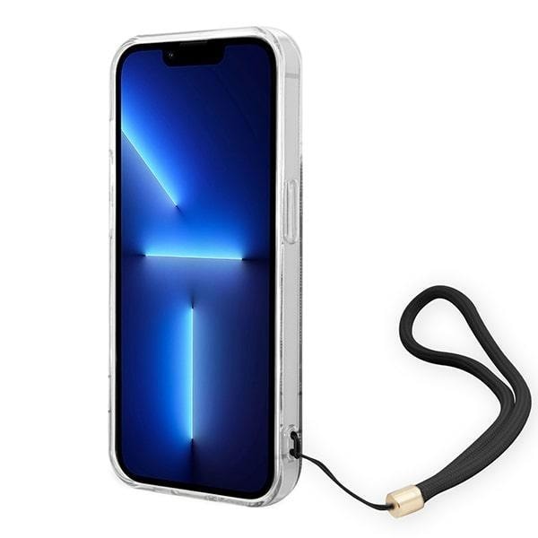 GUESS iPhone 14 Pro Skal 4G Print Strap - Musta Black