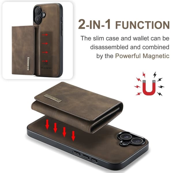 DG.MING M1 Series Mobilskal till iPhone 17 med Kickstand - Brun