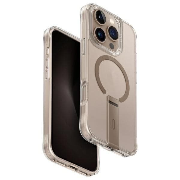 UNIQ Mobilskal till iPhone 16 Pro Eleva Vertica Stativ - Taupe Guld