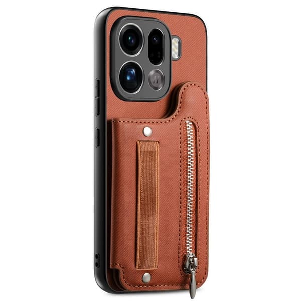 Oppo Find X9 Pro 5G Plånboksfodral Konstläder RFID Skydd - Brun