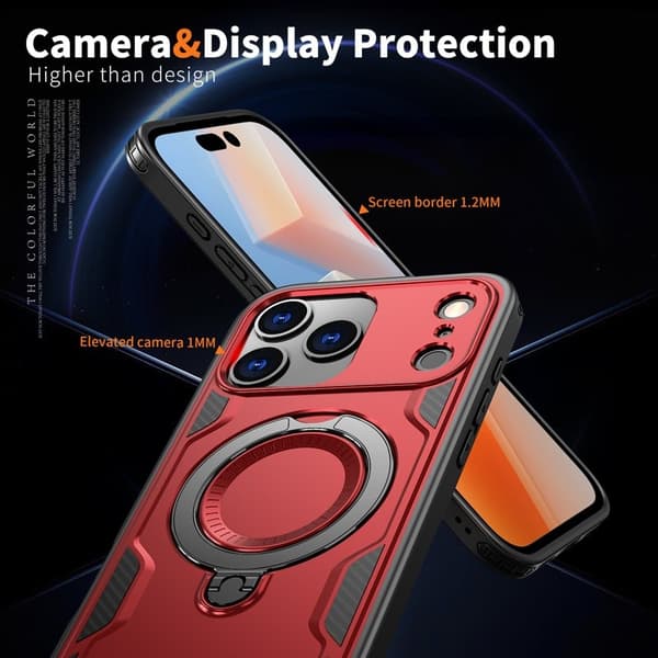 Mobilskal till iPhone 17 Pro Max Plast Militärt Skydd - Röd