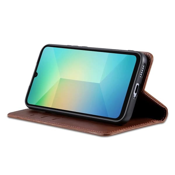 AZNS Samsung Galaxy S25 FE Plånboksfodral Konstläder - Brun