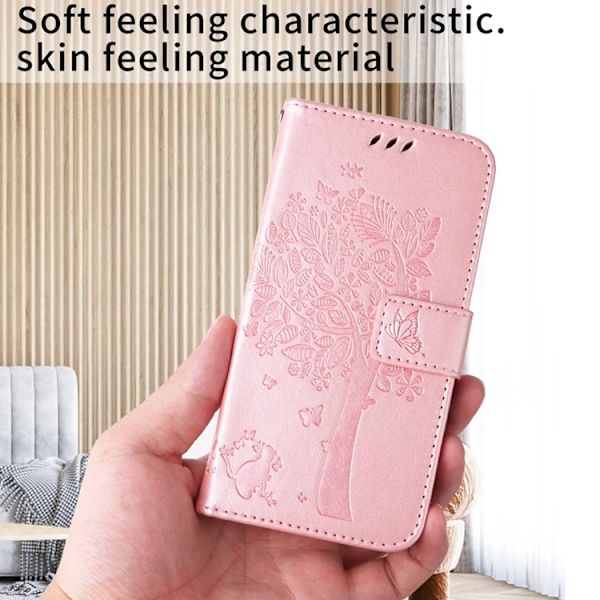iPhone Air Konstläder Plånboksfodral Tree Pattern - Roséguld Roséguld