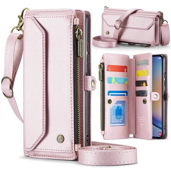 CASEME Plånboksfodral Konstläder för Samsung Galaxy A34 5G - Rosa
