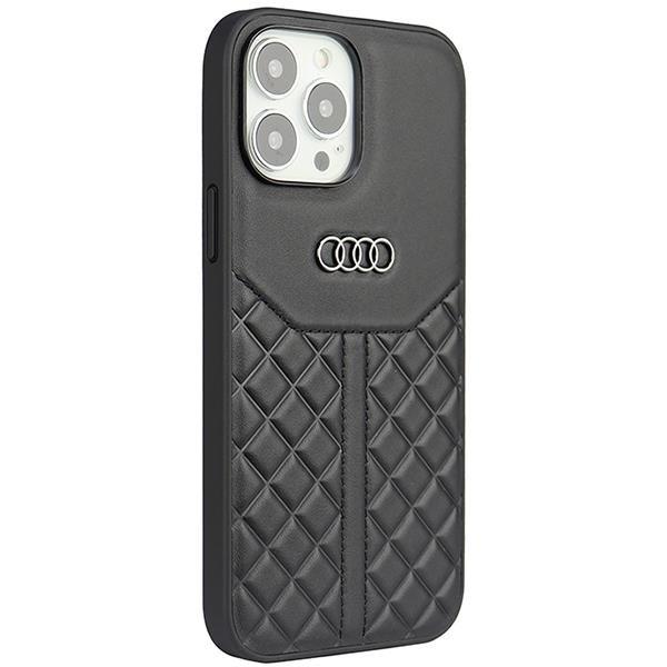 Audi iPhone 13 Pro Max matkapuhelimen suojakuori aitoa nahkaa - musta