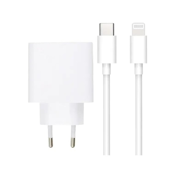 SiGN Extreme Hurtigoplader USB-C til Lightning, 2,4A, 2m - Hvid