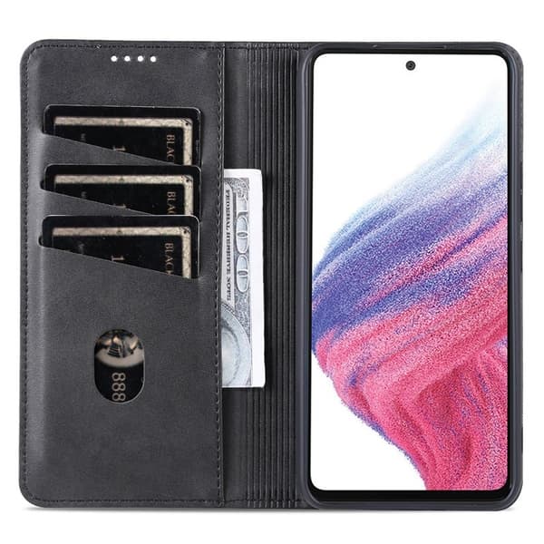 AZNS Samsung Galaxy A35 5G Plånboksfodral Konstläder - Svart
