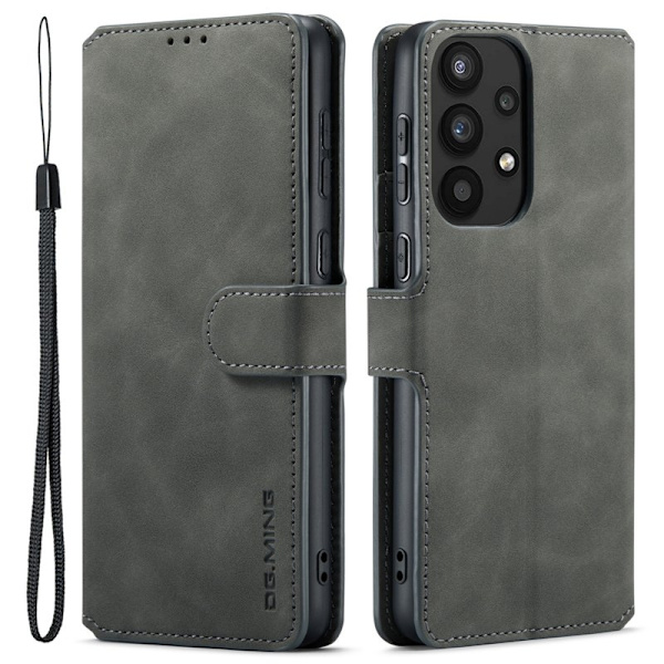 DG.MING Samsung Galaxy A33 5G Konstläder Plånboksfodral Retro Grå
