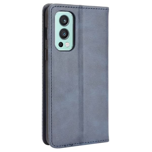 OnePlus Nord 2 5G Plånboksfodral Retro Style Flip Stativ Blå