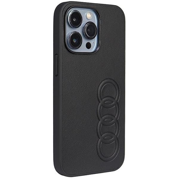 Audi iPhone 13 Pro/13 Mobilskal Syntetisk Læder - Sort Black