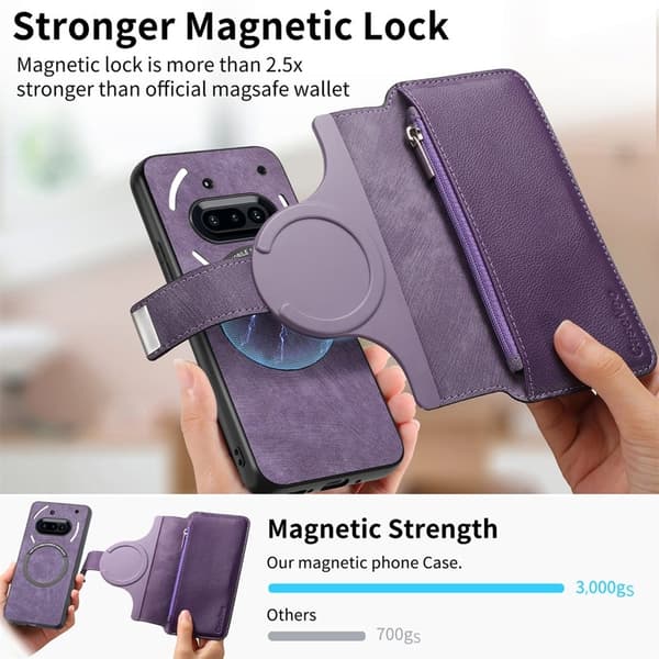 CASENEO Plånboksfodral för Nothing Phone (3a) - Konstläder - Lila