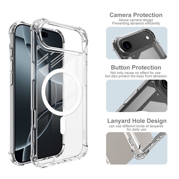 IMAK Mobilskal till iPhone Air MagSafe Shockproof - Clear Transparent