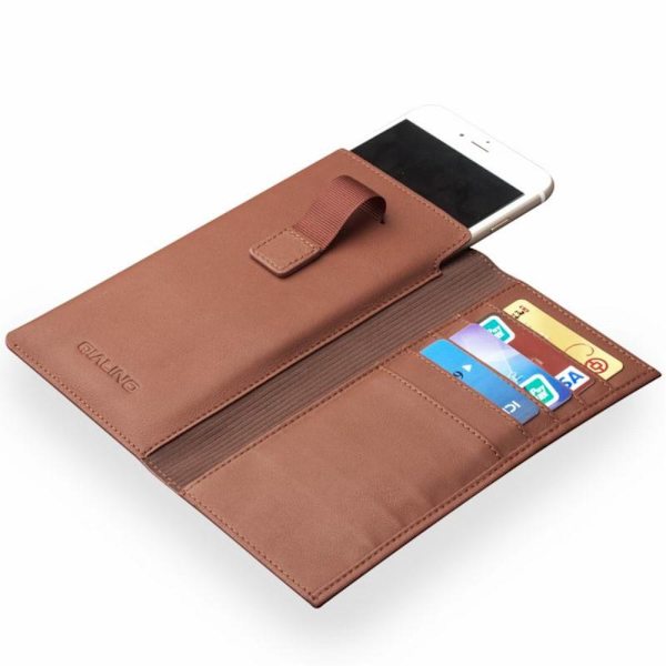 Universal Pouch Wallet i äkta läder - Brun (M) Brun