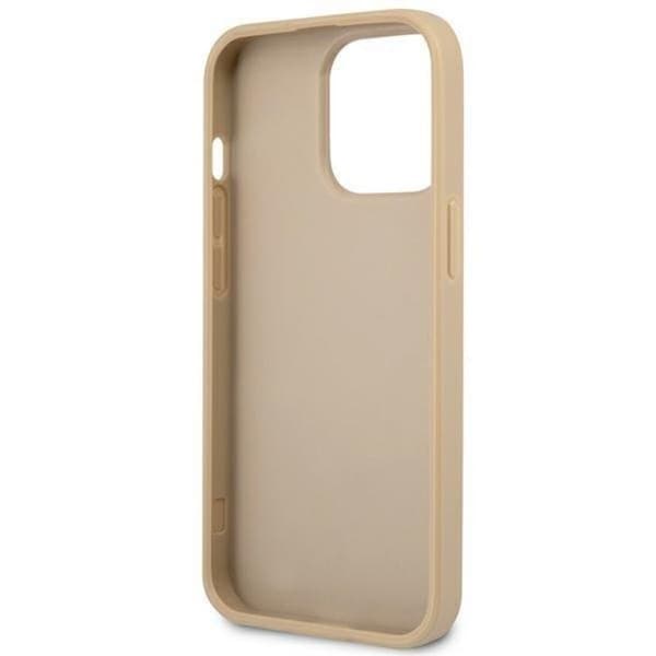 GUESS iPhone 14 Pro -kuori Saffiano Triangle Logo - Beige Beige