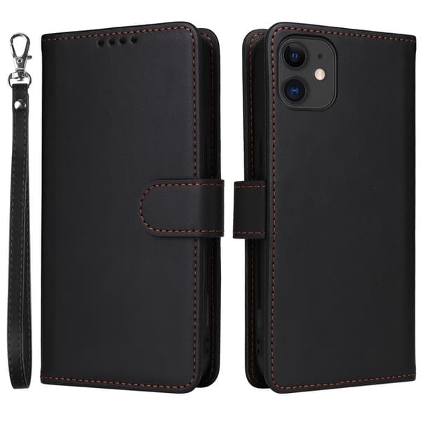 BETOPNICE iPhone 11 Plånboksfodral Magnetiskt Detachable Konstläder - Svart