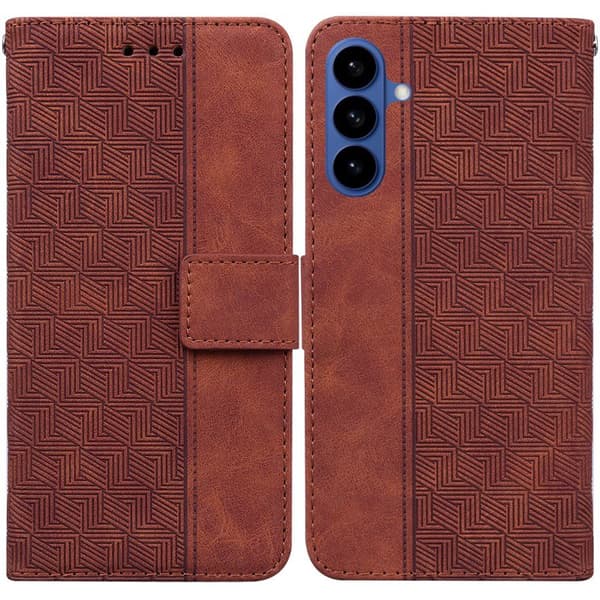 Plånboksfodral för Samsung Galaxy S26 Plus Konstläder med handledsrem - Brun