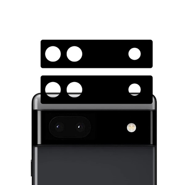 [2-PACK] Google Pixel 6a Härdat glas Kameralinsskydd - Svart Svart