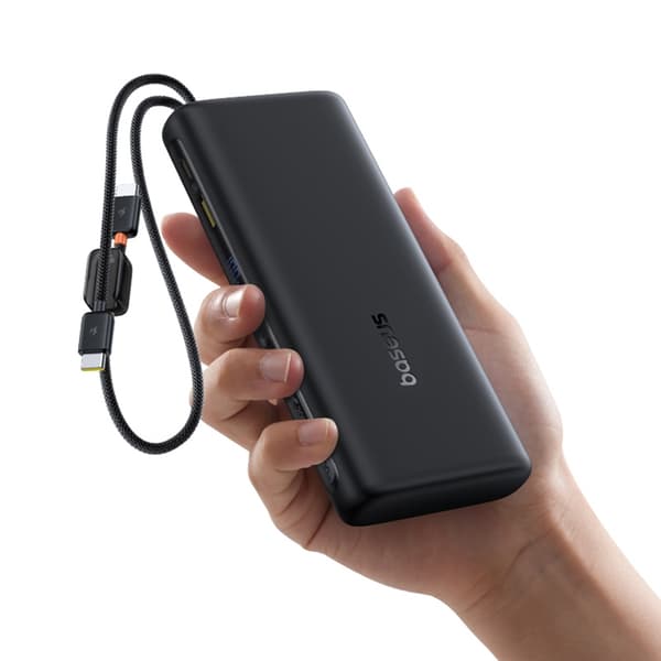 Baseus Powerbank 20000mAh Dual USB-C Kable 100W - Svart Svart