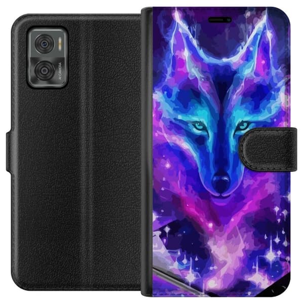Pung Taske til Motorola Moto E22i med Neon Wolf
