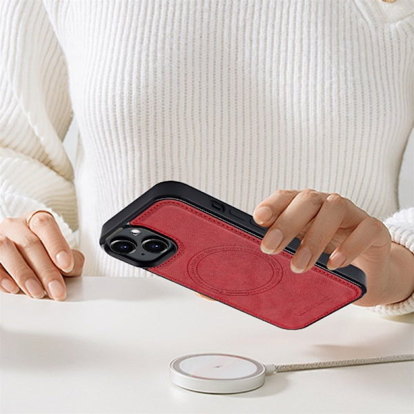 LC.IMEEKE iPhone 13 mini Plånboksfodral Konstläder - Röd
