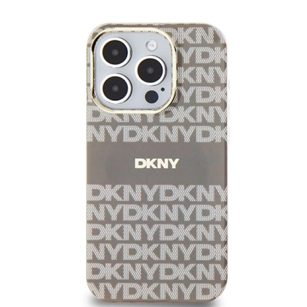 DKNY iPhone 15 Pro Mobilskal Magsafe IML Mono & Stripe - Beige