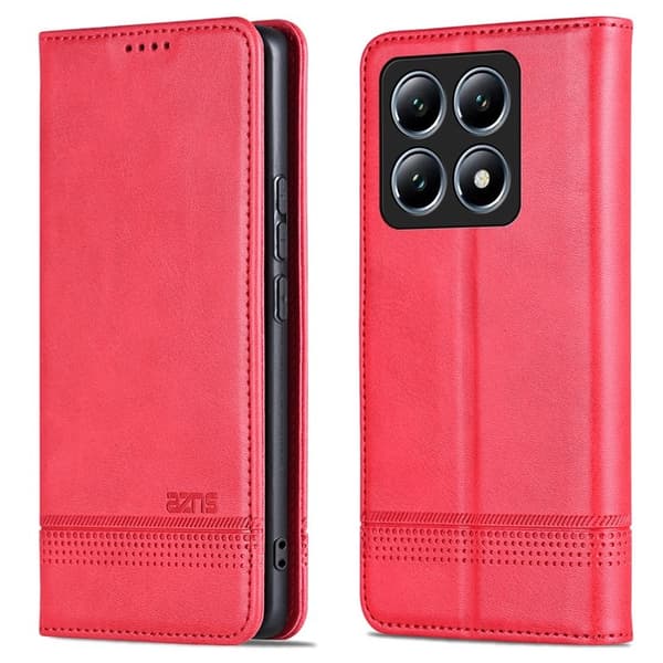 AZNS Xiaomi 14T Plånboksfodral Konstläder - Röd