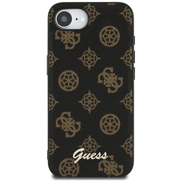 Guess Mobilskal till iPhone 16e MagSafe Peony Script Logo - Svart Svart