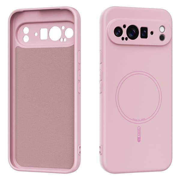 ABEEL Mobilskal till Google Pixel 9 Pro XL MagSafe Touch Silikon Rosa