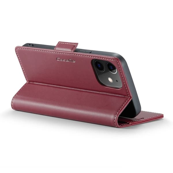 CASEME Plånboksfodral Konstläder för iPhone 12/12 Pro - Röd