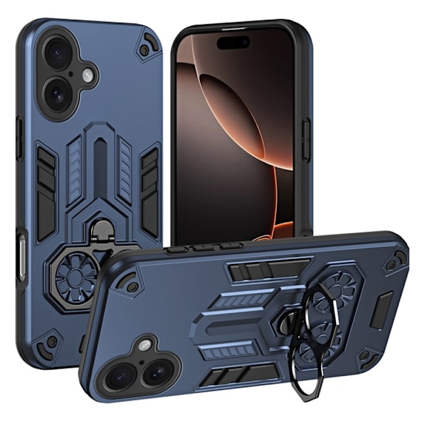 Mobilskal till iPhone 17 Ringhållare Kickstand Shockproof - Blå Blå