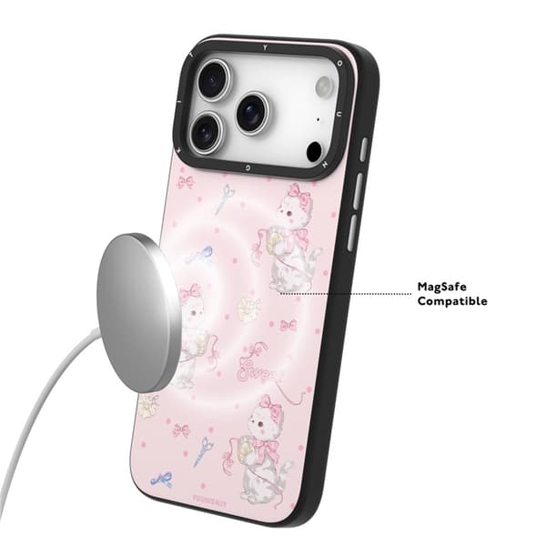 YOUNGKIT Mobilskal till iPhone 17 Pro MagSafe Cute Moments - Rosa Rosa