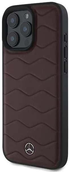 Mercedes telefontaske til iPhone 16 Pro Max MB Waves Læder - Rød Röd