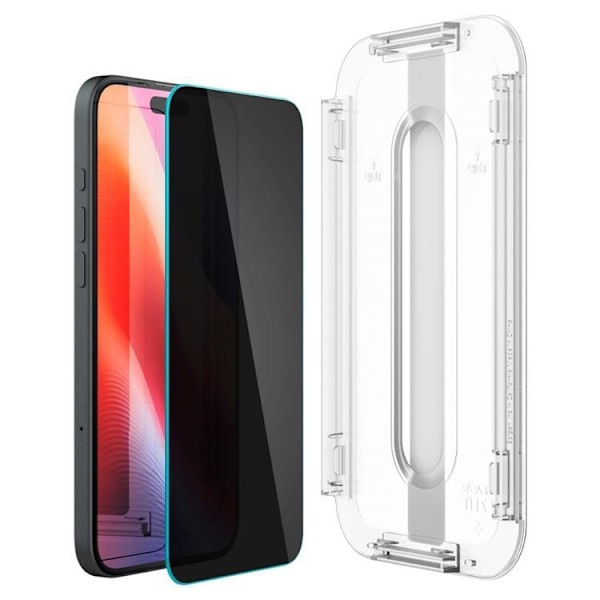 [2-Pack] Spigen iPhone 15/16 Härdat Glas Skärmskydd Privacy Svart