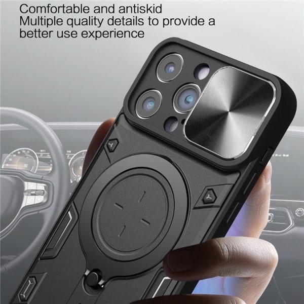 iPhone 15 Pro Max Mobilskal Magsafe Ringhållare Slide Kamera - S