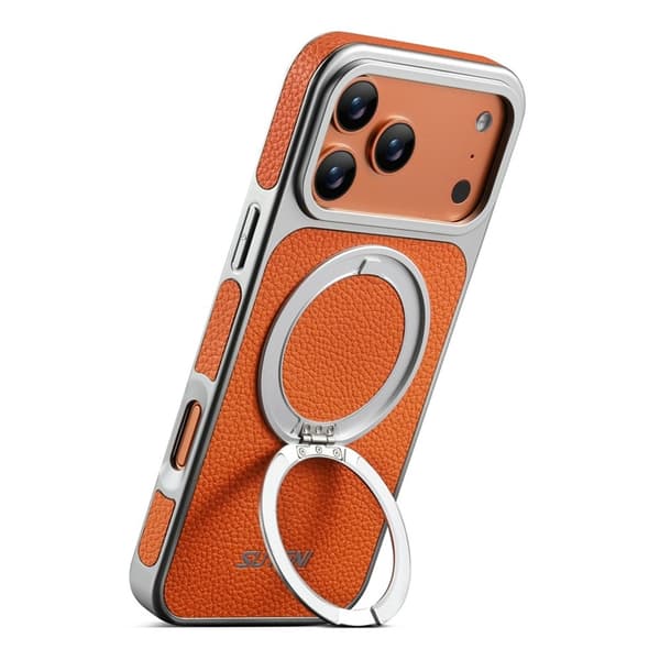 SUTENI Mobilskal till iPhone 17 Pro MagSafe Kickstand Electroplating G6 Orange
