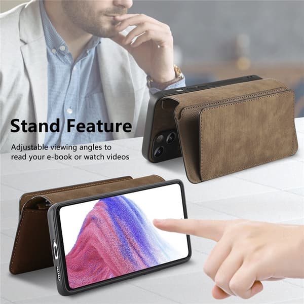 Caseneo Plånboksfodral För Galaxy A56 Magnetic Läder - Brun Brun