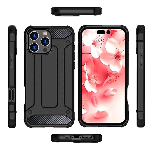 Mobilskal till iPhone 16 Pro Hybrid Armor - Svart Black