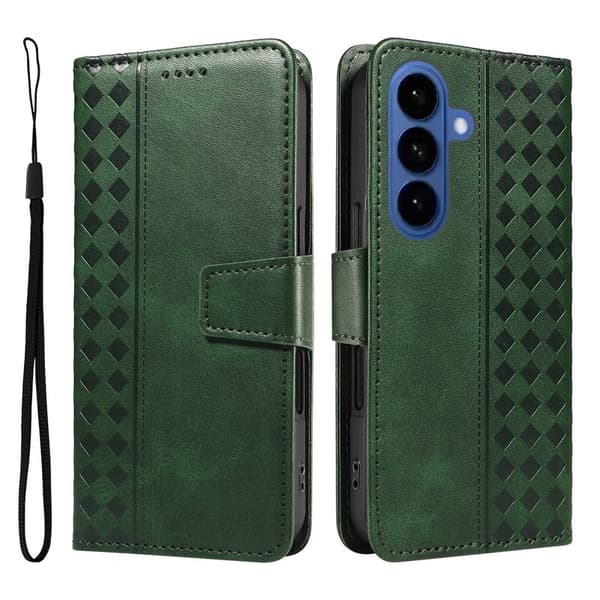 Samsung Galaxy S26 / S26 Pro Ställ Plånboksfodral Konstläder - Grön