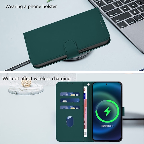 OnePlus 15 5G Plånboksfodral Solid Färg Konstläder Grön