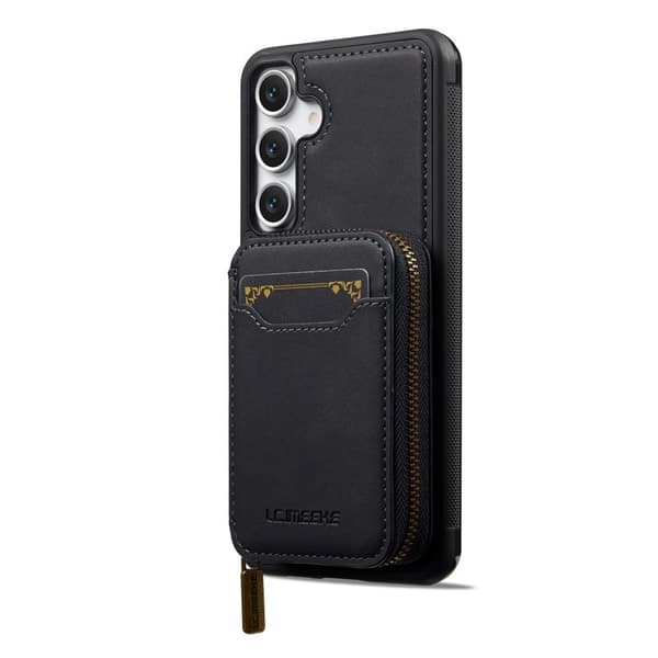 LC.IMEEKE L6 Samsung Galaxy S25 FE Plånboksfodral Konstläder - Svart