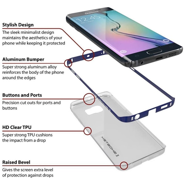 Ghostek Cloak Skal till Samsung Galaxy S6 Edge - Blå Blå