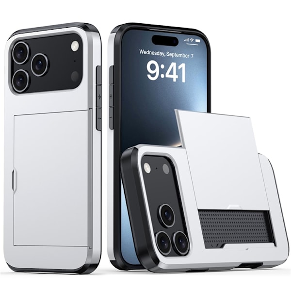 Mobilskal till iPhone 17 Pro Max korthållare - Silver Silver