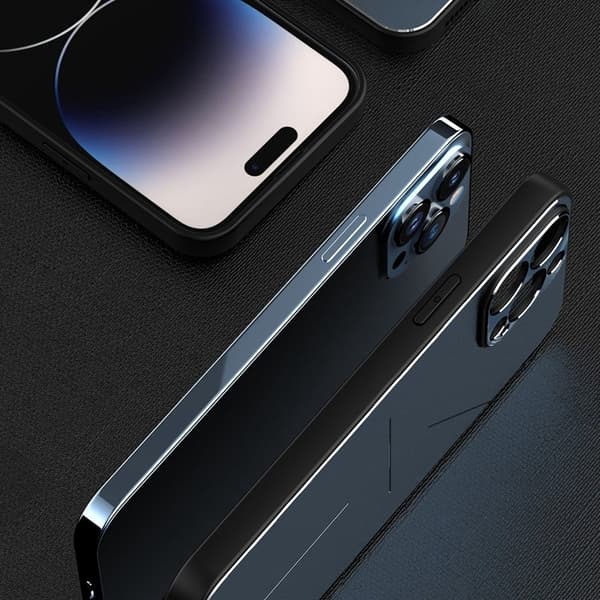 R-JUST RJ-52 Mobilskal iPhone 14 Pro, Aluminium + TPU, Blå