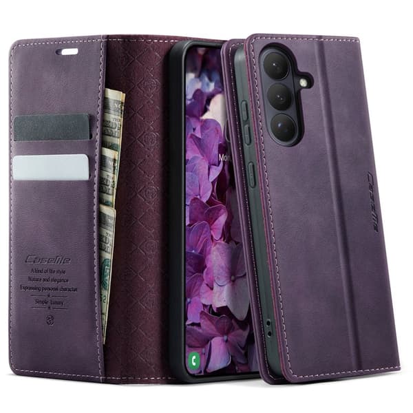 CaseMe Plånboksfodral för Samsung Galaxy S26 Plus Konstläder RFID - Lila