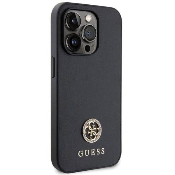 Guess iPhone 15 Pro -puhelinkuori Strass Metal Logo - Musta