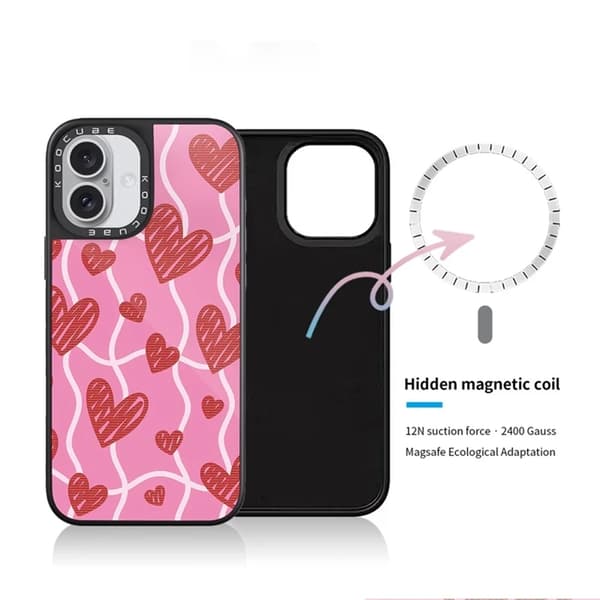 Mobilskal till iPhone 16 Plus MagSafe Aluminium Silikon Rosa